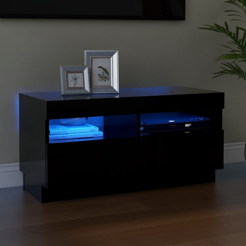 Tv-meubel met LED-verlichting 80x35x40 cm zwart MeubelReus