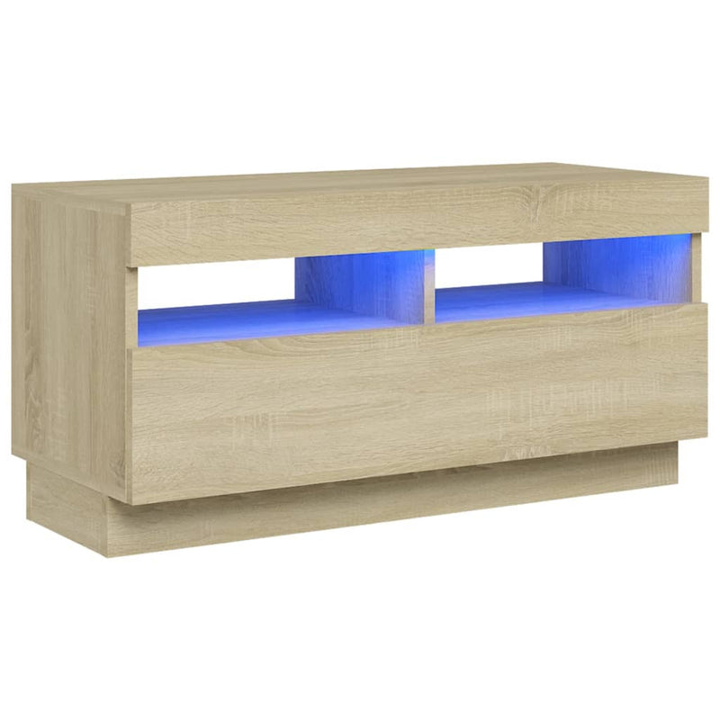 Tv-meubel met LED-verlichting 80x35x40 cm sonoma eikenkleurig MeubelReus