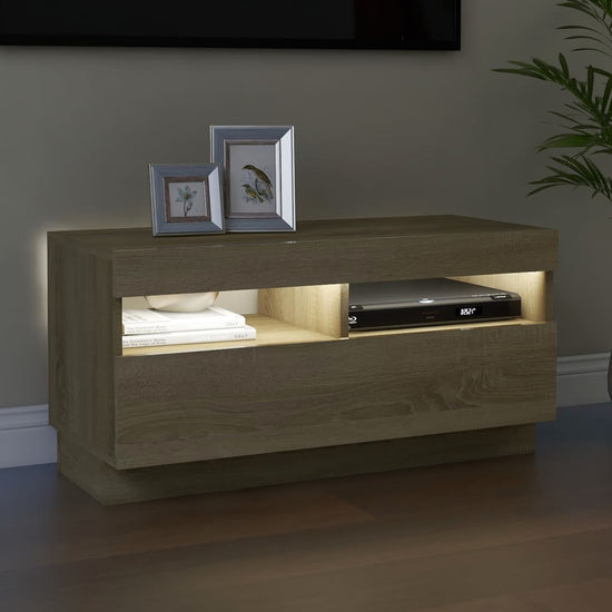 Tv-meubel met LED-verlichting 80x35x40 cm sonoma eikenkleurig MeubelReus