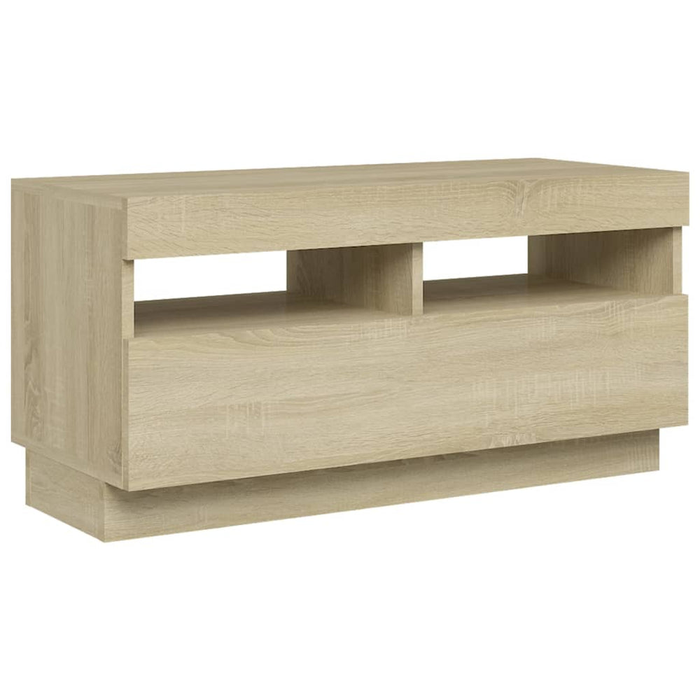 Tv-meubel met LED-verlichting 80x35x40 cm sonoma eikenkleurig MeubelReus