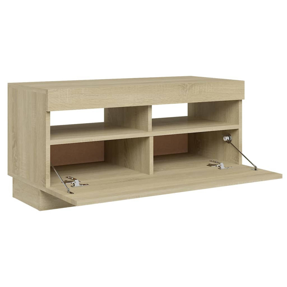 Tv-meubel met LED-verlichting 80x35x40 cm sonoma eikenkleurig MeubelReus