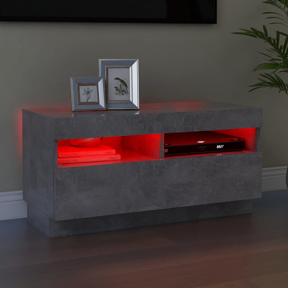 Tv-meubel met LED-verlichting 80x35x40 cm betongrijs MeubelReus