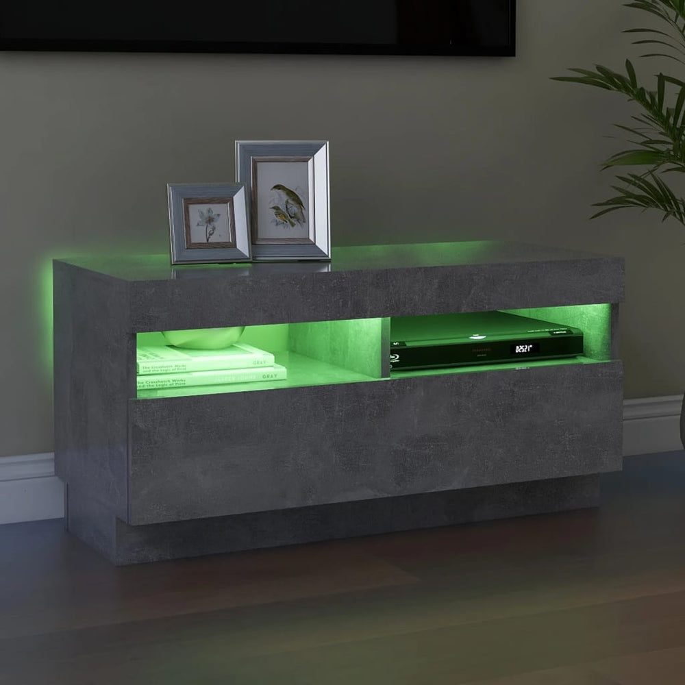 Tv-meubel met LED-verlichting 80x35x40 cm betongrijs MeubelReus