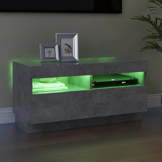 Tv-meubel met LED-verlichting 80x35x40 cm betongrijs MeubelReus