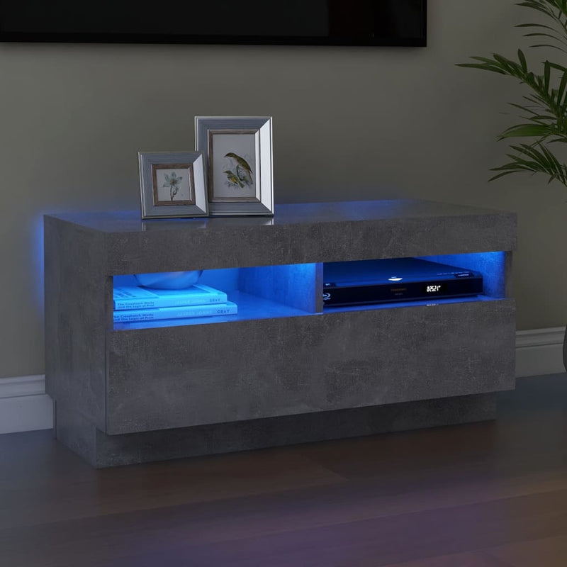 Tv-meubel met LED-verlichting 80x35x40 cm betongrijs MeubelReus