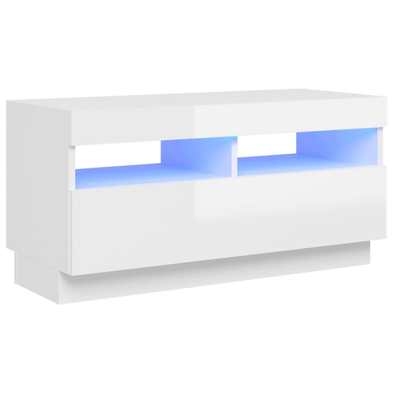 Tv-meubel met LED-verlichting 80x35x40 cm hoogglans wit MeubelReus