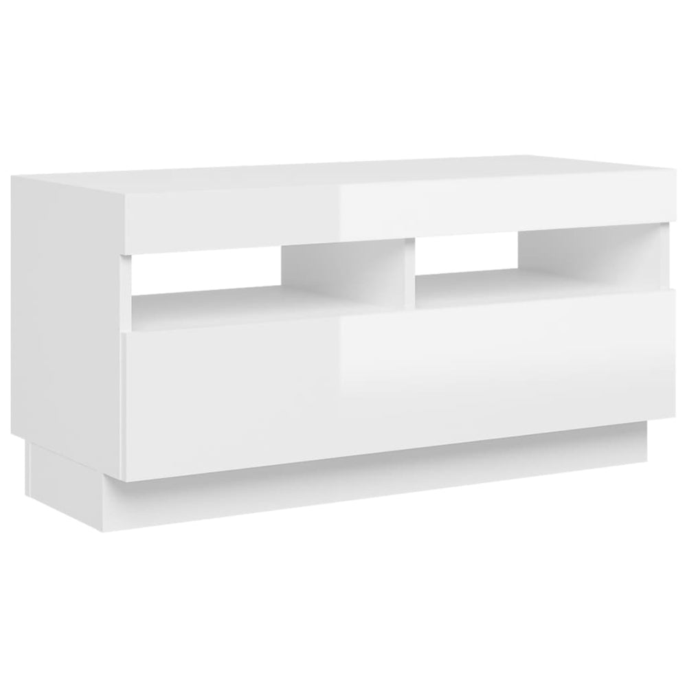 Tv-meubel met LED-verlichting 80x35x40 cm hoogglans wit MeubelReus