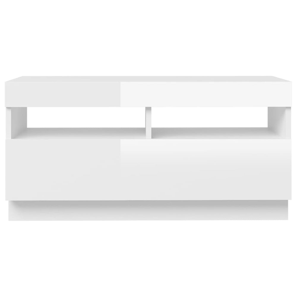 Tv-meubel met LED-verlichting 80x35x40 cm hoogglans wit MeubelReus