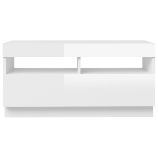 Tv-meubel met LED-verlichting 80x35x40 cm hoogglans wit MeubelReus