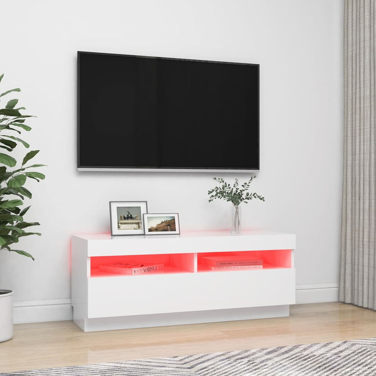 Tv-meubel met LED-verlichting 100x35x40 cm wit MeubelReus