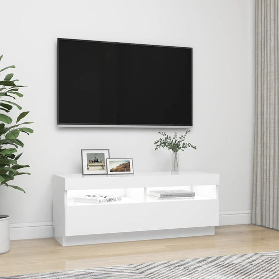 Tv-meubel met LED-verlichting 100x35x40 cm wit MeubelReus