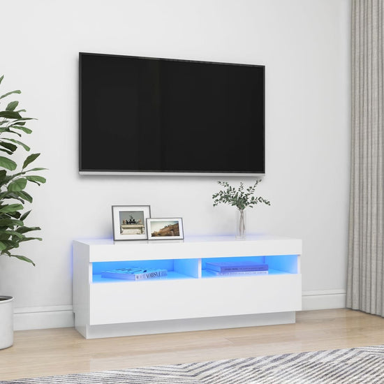 Tv-meubel met LED-verlichting 100x35x40 cm wit MeubelReus