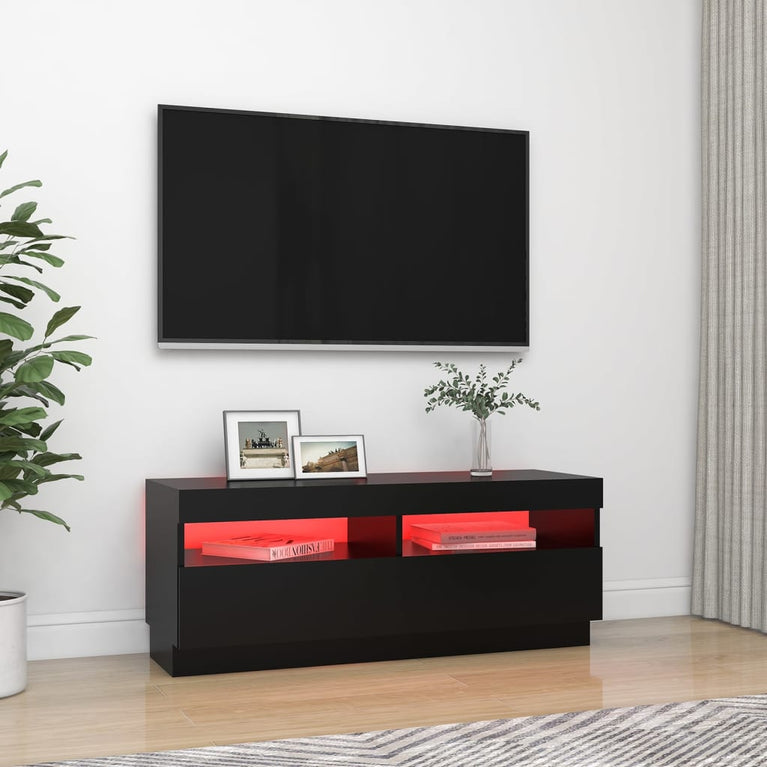 Tv-meubel met LED-verlichting 100x35x40 cm zwart MeubelReus
