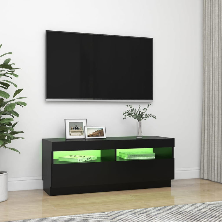 Tv-meubel met LED-verlichting 100x35x40 cm zwart MeubelReus