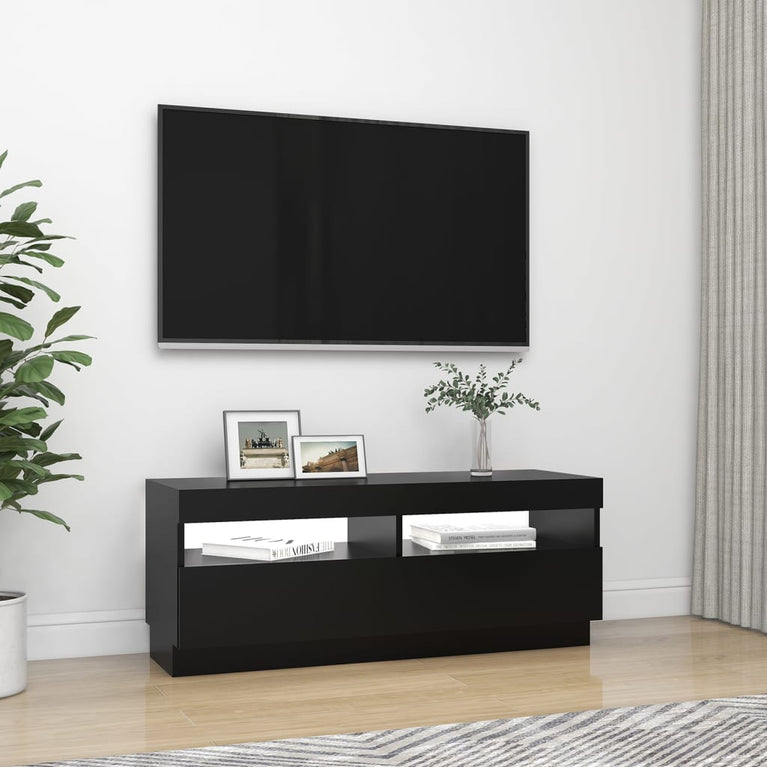 Tv-meubel met LED-verlichting 100x35x40 cm zwart MeubelReus
