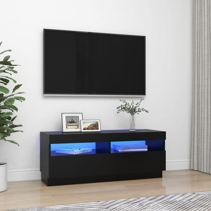 Tv-meubel met LED-verlichting 100x35x40 cm zwart MeubelReus