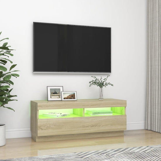 Tv-meubel met LED-verlichting 100x35x40 cm sonoma eikenkleurig MeubelReus