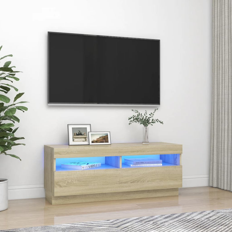 Tv-meubel met LED-verlichting 100x35x40 cm sonoma eikenkleurig MeubelReus