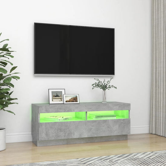 Tv-meubel met LED-verlichting 100x35x40 cm betongrijs MeubelReus