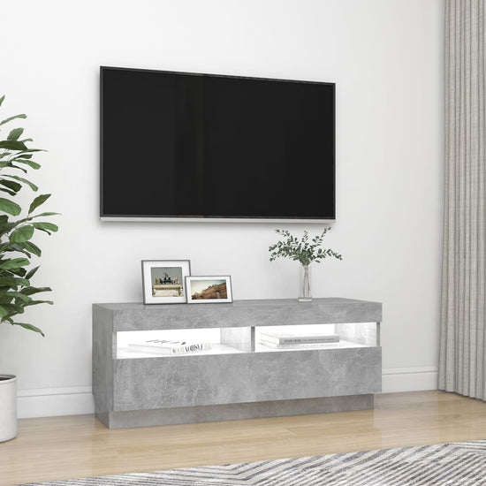 Tv-meubel met LED-verlichting 100x35x40 cm betongrijs MeubelReus