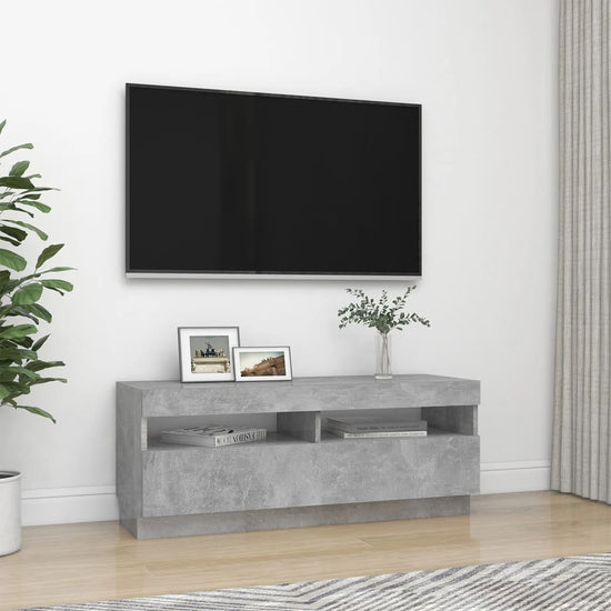 Tv-meubel met LED-verlichting 100x35x40 cm betongrijs MeubelReus