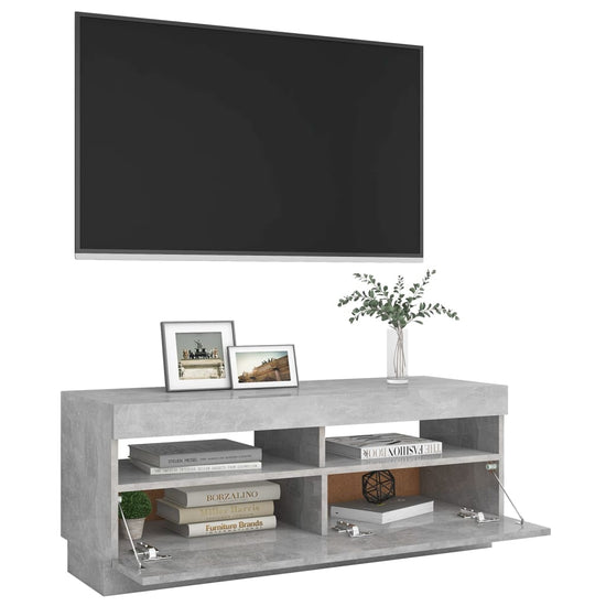 Tv-meubel met LED-verlichting 100x35x40 cm betongrijs MeubelReus