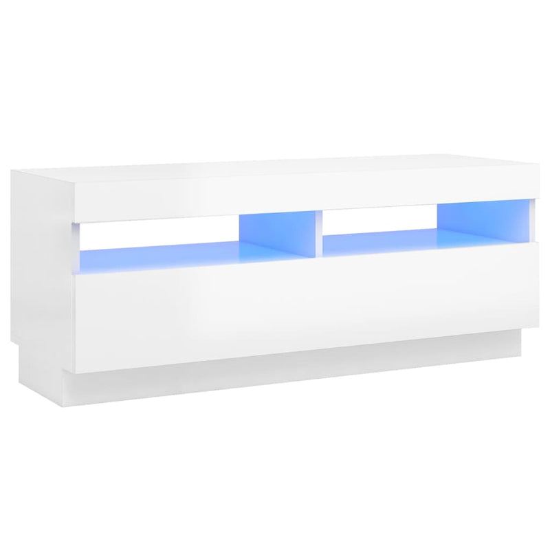 Tv-meubel met LED-verlichting 100x35x40 cm hoogglans wit MeubelReus