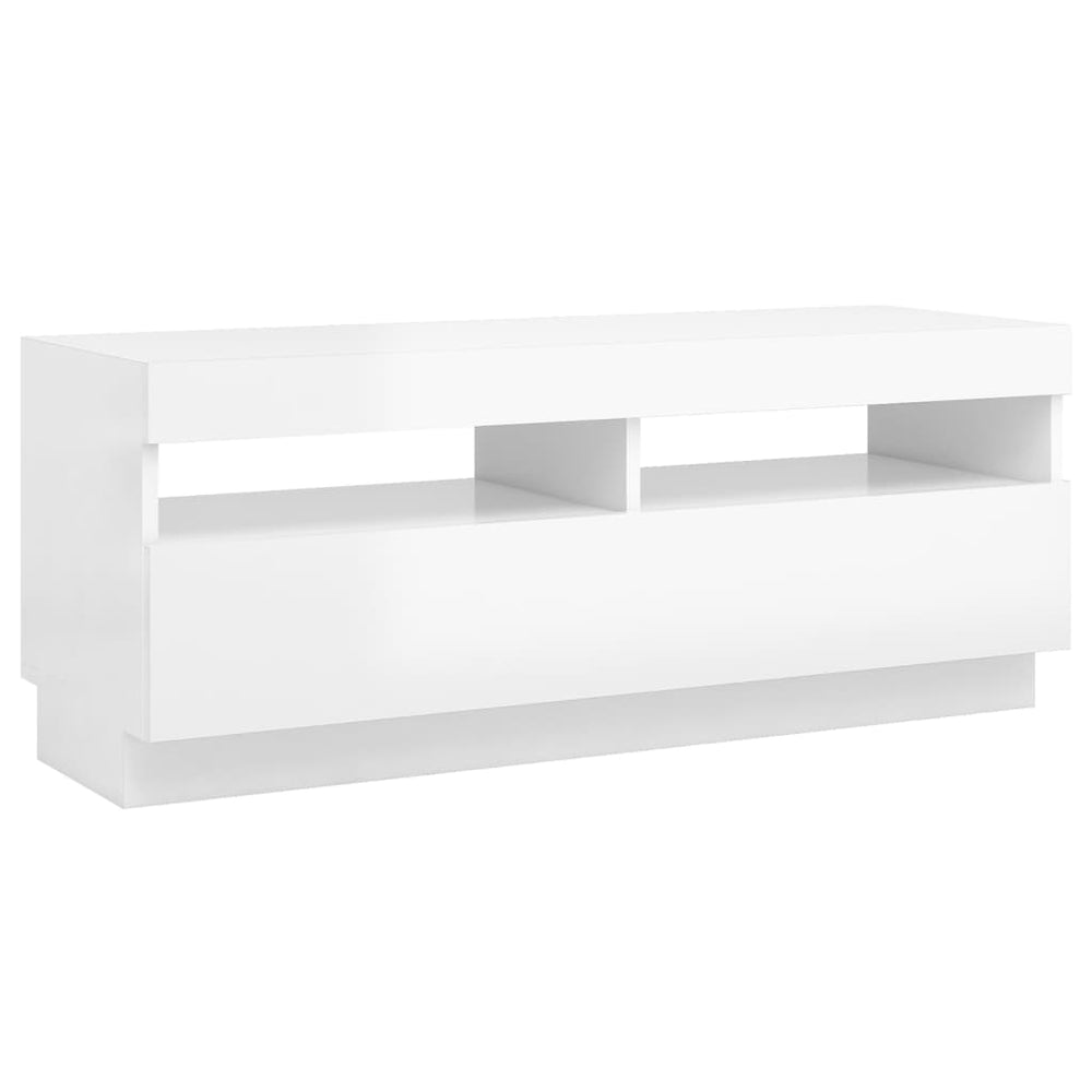Tv-meubel met LED-verlichting 100x35x40 cm hoogglans wit MeubelReus