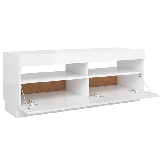 Tv-meubel met LED-verlichting 100x35x40 cm hoogglans wit MeubelReus