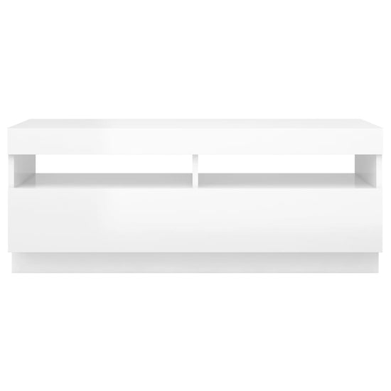 Tv-meubel met LED-verlichting 100x35x40 cm hoogglans wit MeubelReus