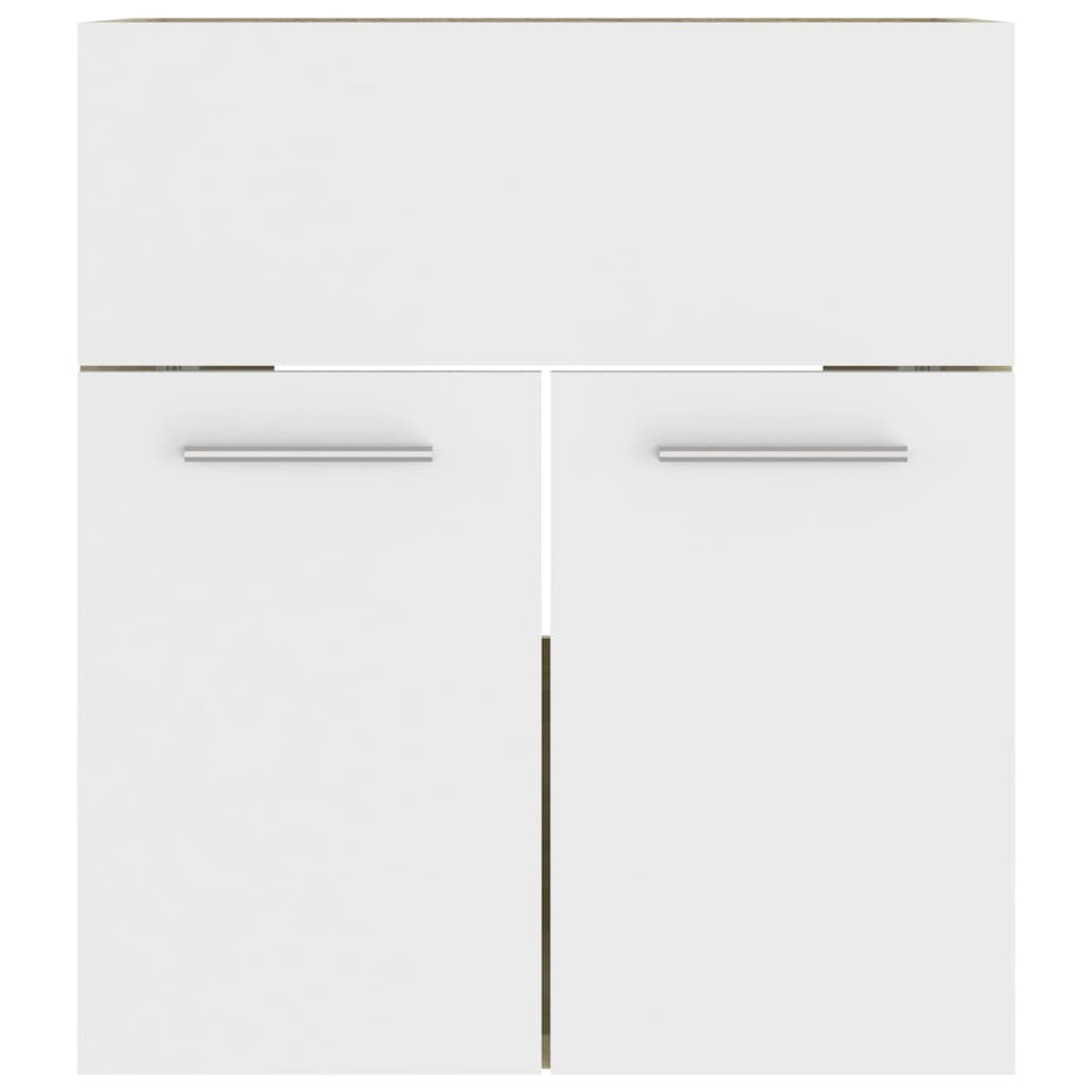 Wastafelkast 41x38,5x46 cm spaanplaat wit en sonoma eikenkleur MeubelReus