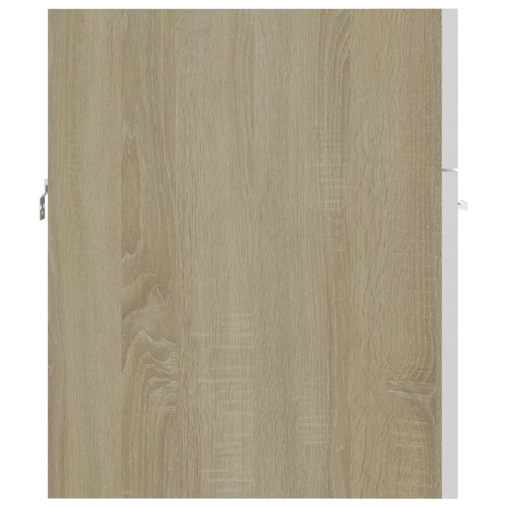 Wastafelkast 41x38,5x46 cm spaanplaat wit en sonoma eikenkleur MeubelReus