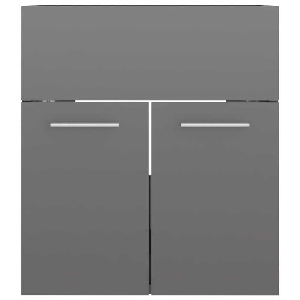 Wastafelkast 41x38,5x46 cm spaanplaat hoogglans grijs MeubelReus