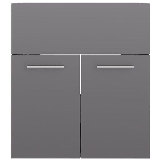 Wastafelkast 41x38,5x46 cm spaanplaat hoogglans grijs MeubelReus