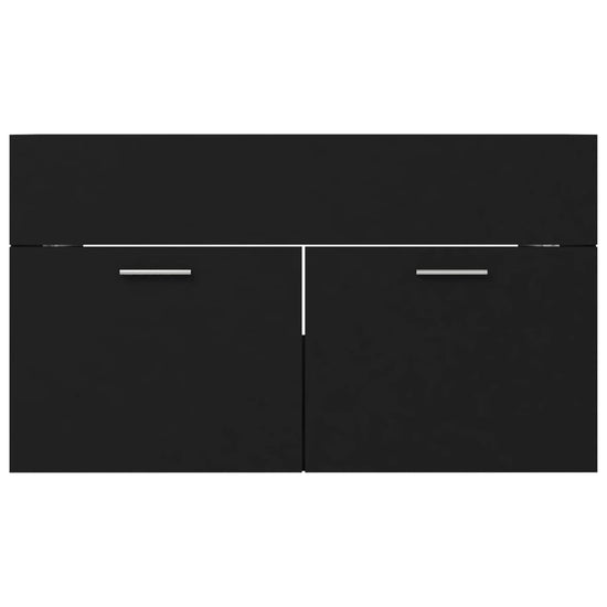 Wastafelkast 80x38,5x46 cm spaanplaat zwart MeubelReus