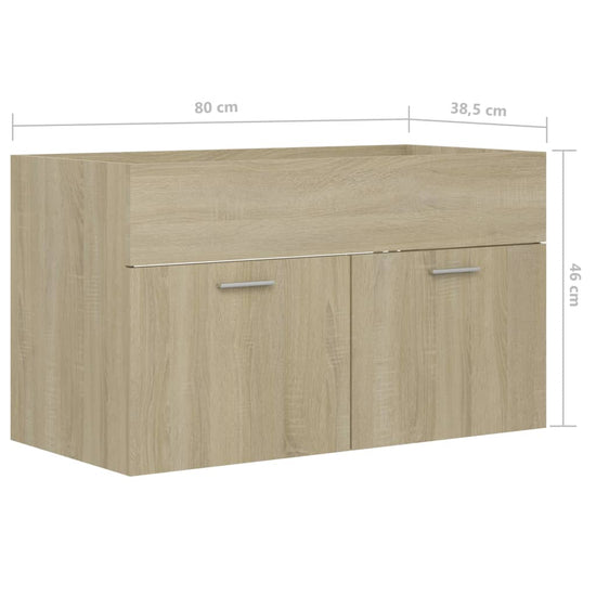 Wastafelkast 80x38,5x46 cm spaanplaat sonoma eikenkleurig MeubelReus