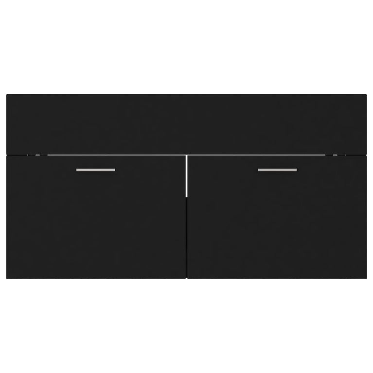 Wastafelkast 90x38,5x46 cm spaanplaat zwart MeubelReus