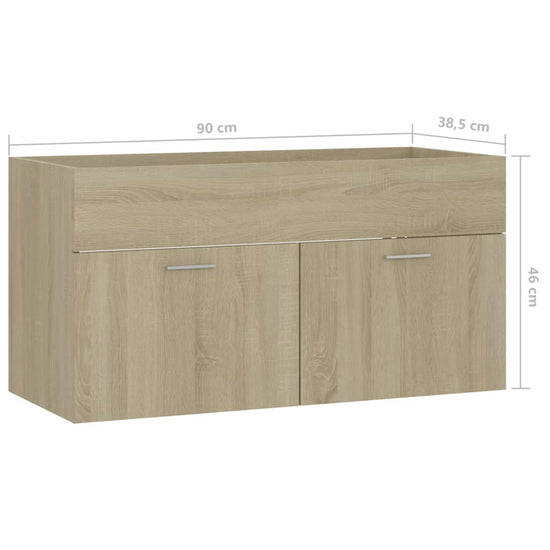 Wastafelkast 90x38,5x46 cm spaanplaat sonoma eikenkleurig MeubelReus