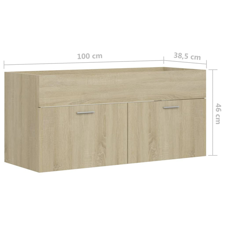Wastafelkast 100x38,5x46 cm spaanplaat sonoma eikenkleurig MeubelReus