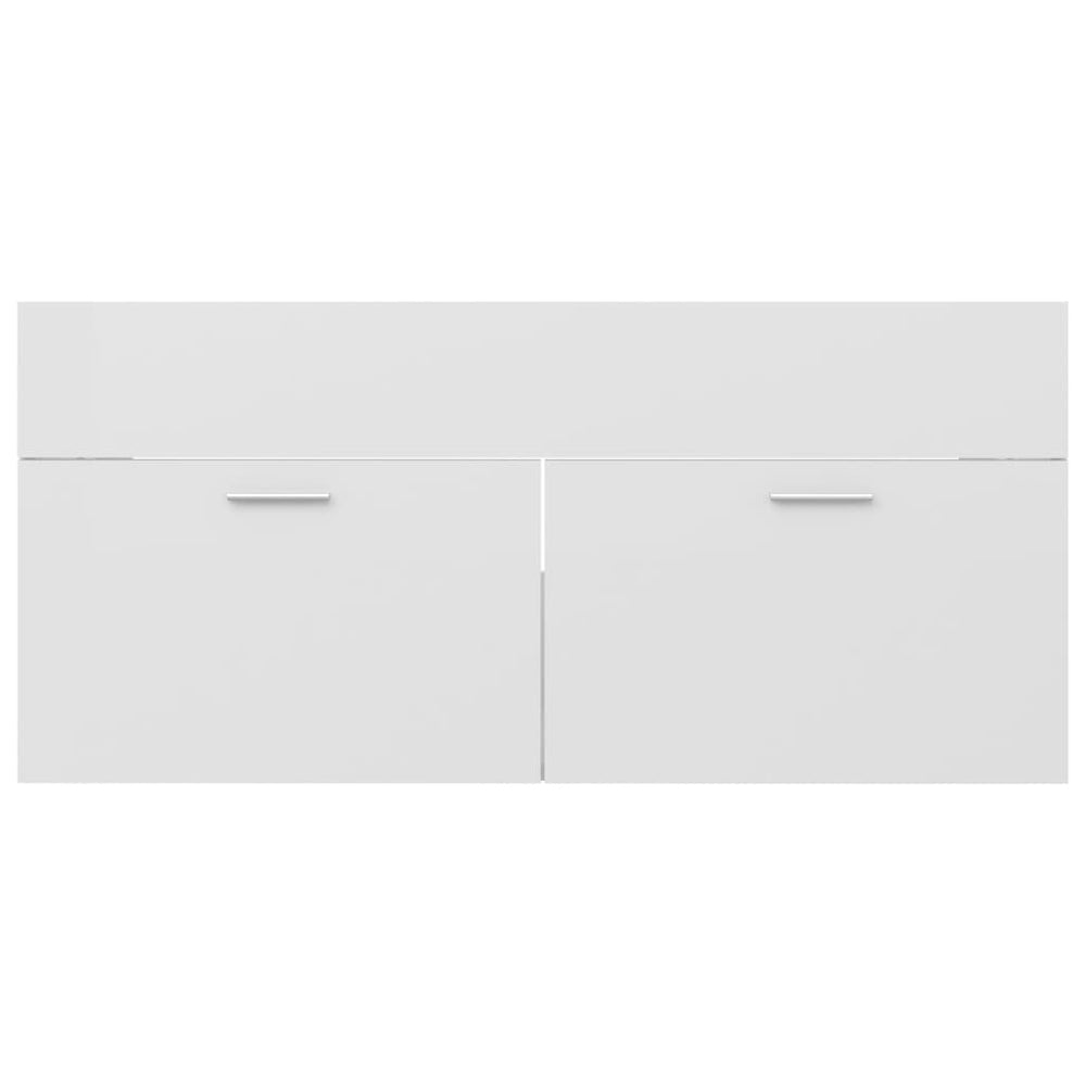 Wastafelkast 100x38,5x46 cm spaanplaat hoogglans wit MeubelReus