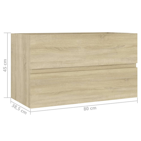 Wastafelkast 80x38,5x45 cm spaanplaat sonoma eikenkleurig MeubelReus