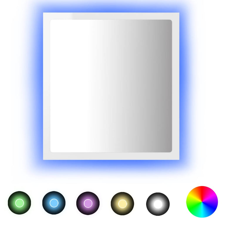 Badkamerspiegel LED 40x8,5x37 cm acryl hoogglans wit MeubelReus