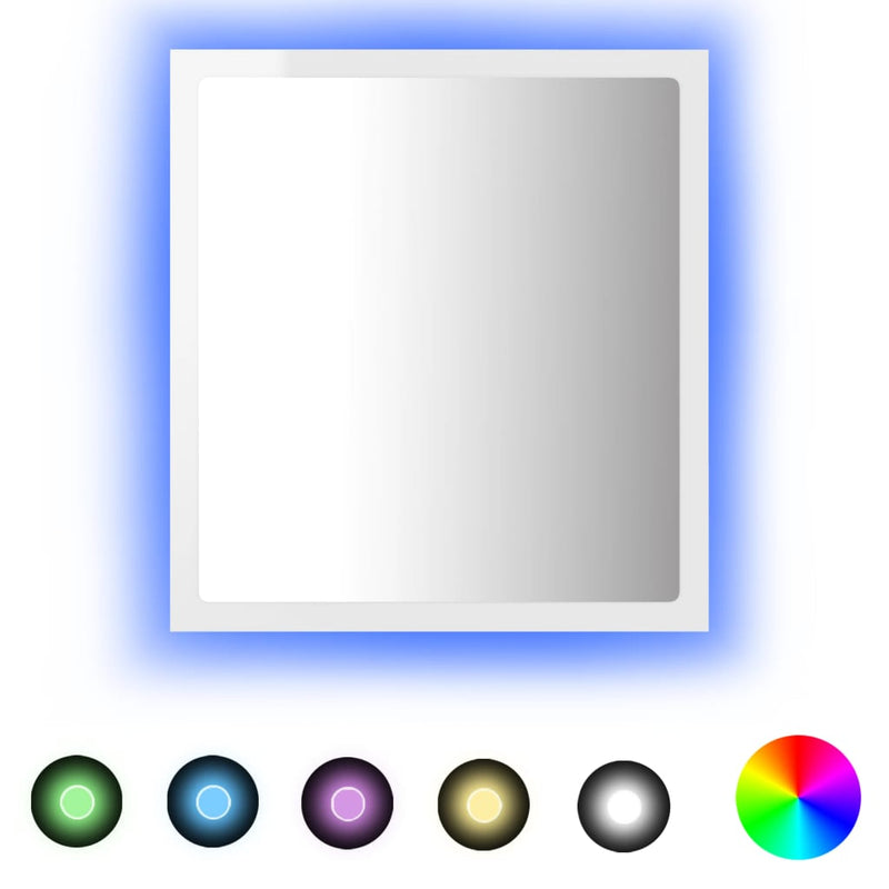 Badkamerspiegel LED 40x8,5x37 cm acryl hoogglans wit MeubelReus