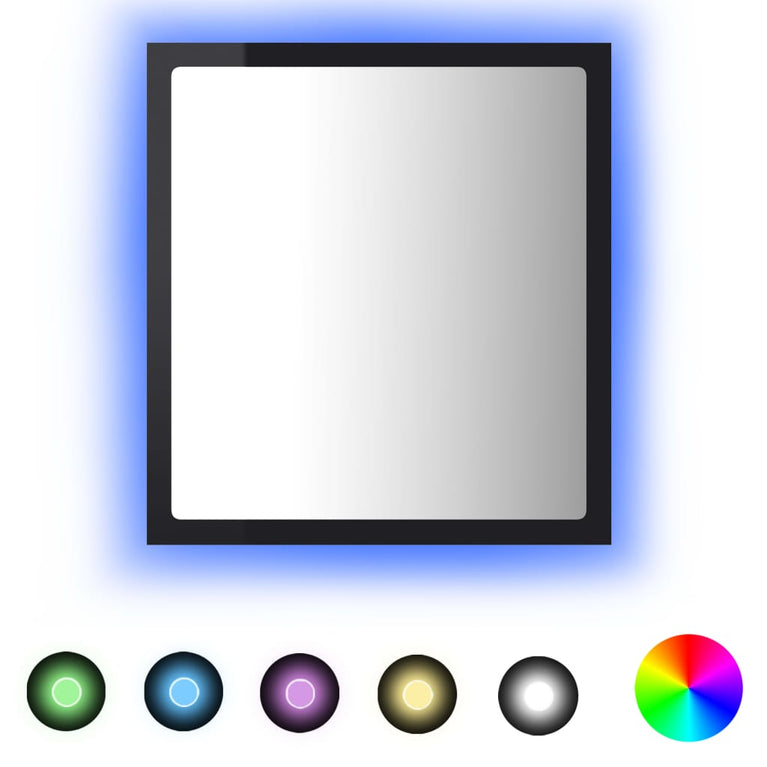 Badkamerspiegel LED 40x8,5x37 cm acryl hoogglans zwart MeubelReus