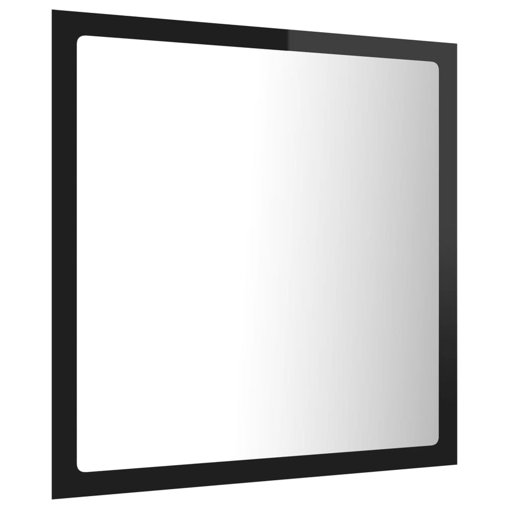 Badkamerspiegel LED 40x8,5x37 cm acryl hoogglans zwart MeubelReus