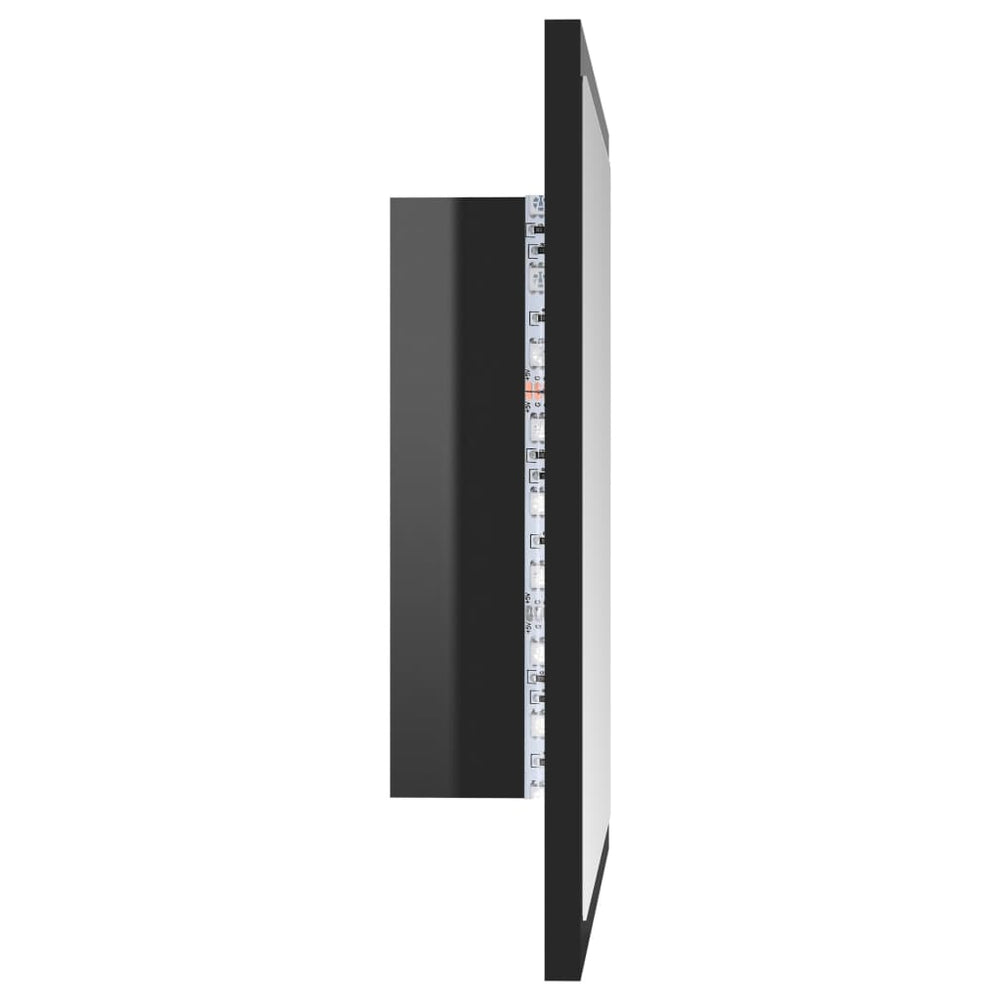 Badkamerspiegel LED 40x8,5x37 cm acryl hoogglans zwart MeubelReus