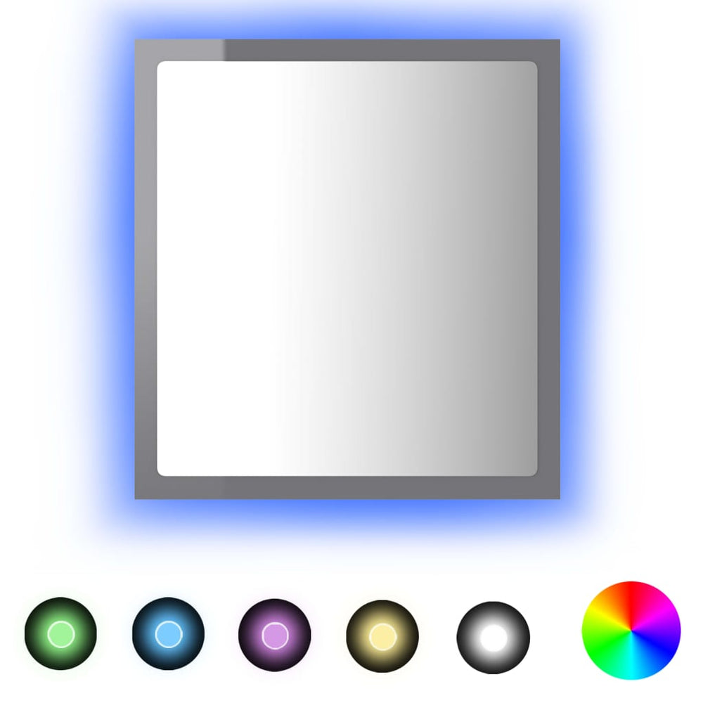 Badkamerspiegel LED 40x8,5x37 cm acryl hoogglans grijs MeubelReus