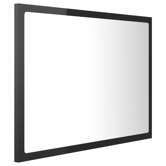 Badkamerspiegel LED 60x8,5x37 cm acryl hoogglans zwart MeubelReus