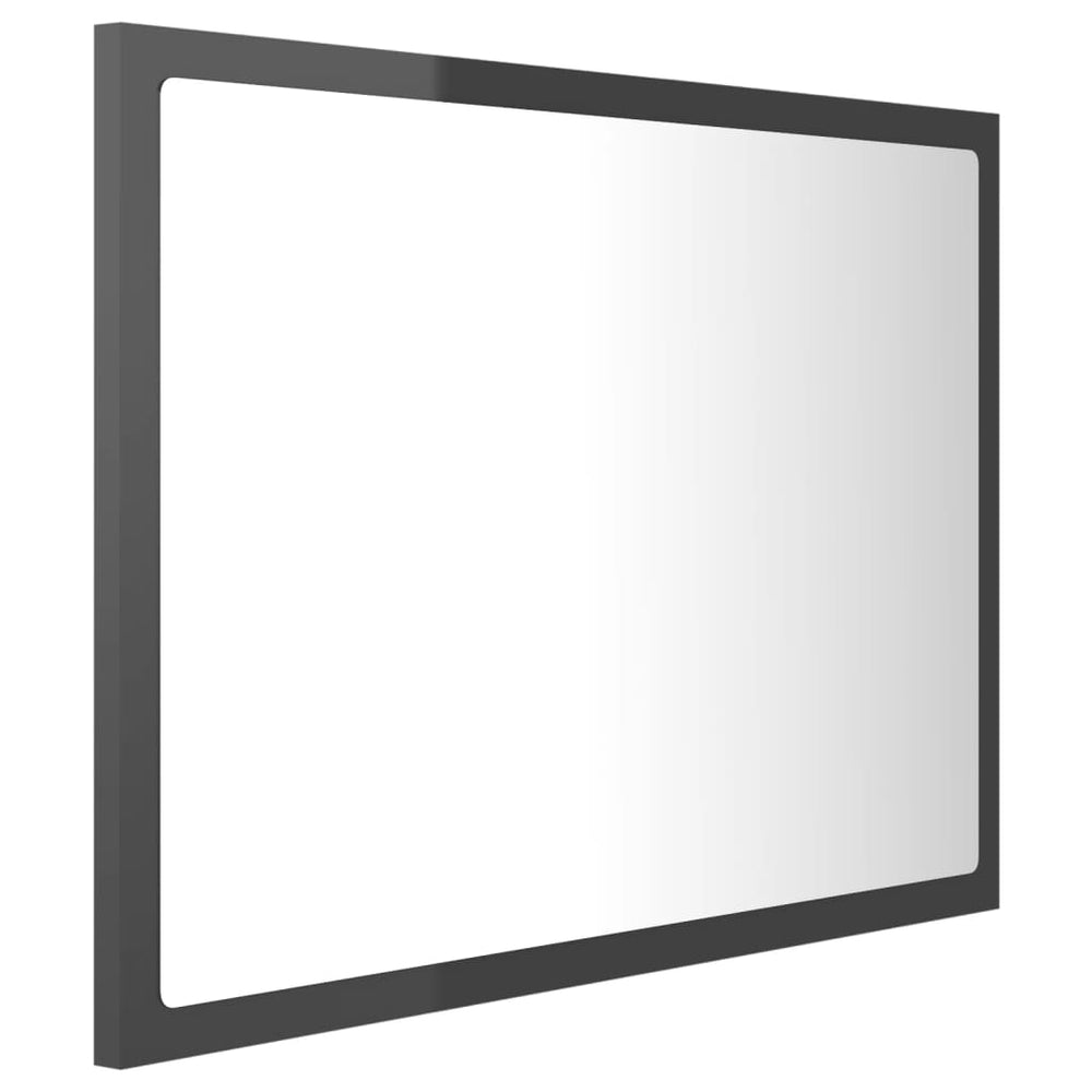 Badkamerspiegel LED 60x8,5x37 cm acryl hoogglans grijs MeubelReus