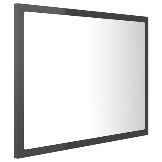 Badkamerspiegel LED 60x8,5x37 cm acryl hoogglans grijs MeubelReus